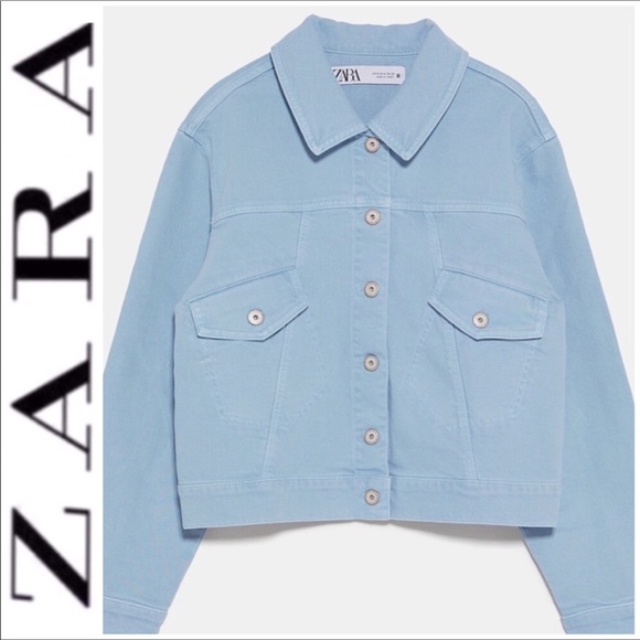 ZARA Denim Jacket Light Blue Size Medium NWT - Picture 12 of 12